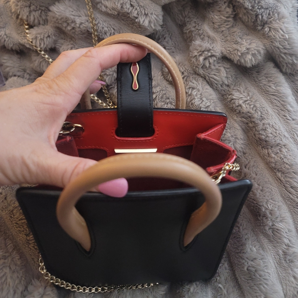 Christian Louboutin Black Leather Nano 2 Way Spike Paloma Tote - Picture 11 of 16